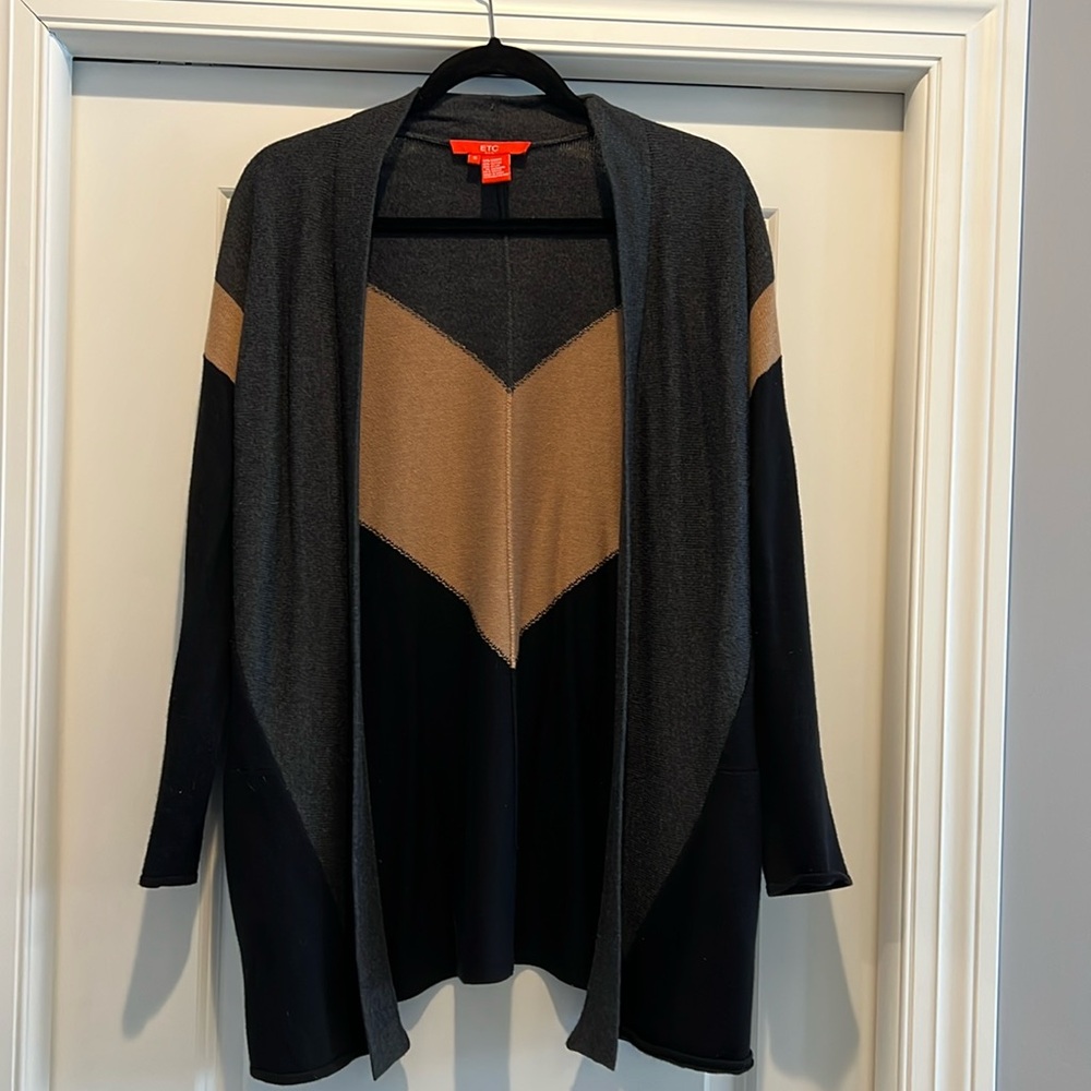 Etcetera color block cardigan. Size small.
